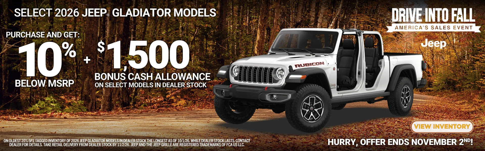 Kama’aina Motors CDJR | JEEP 10% Below MSRP + $1,500 Bonus Cash Allowance on Select Models in Dealers Stock Banner